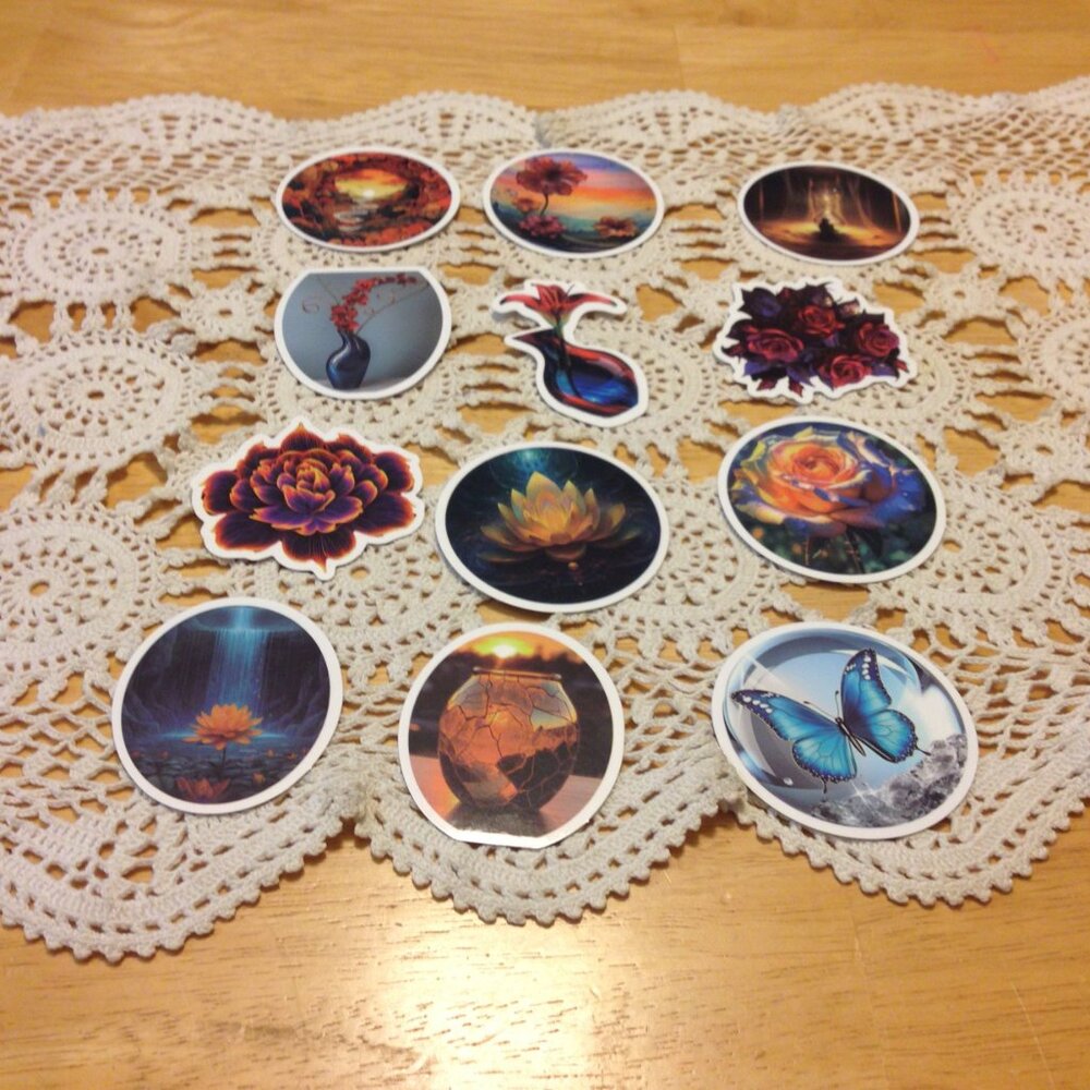 Stickers, florals, butterfly, beauty 12 new stickers